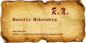 Reinitz Nikoletta névjegykártya