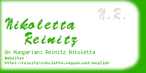 nikoletta reinitz business card